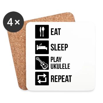 Ukulele Ukulele-Spieler Ukulelist - Untersetzer (4er-Set) - Weiß - Vorne