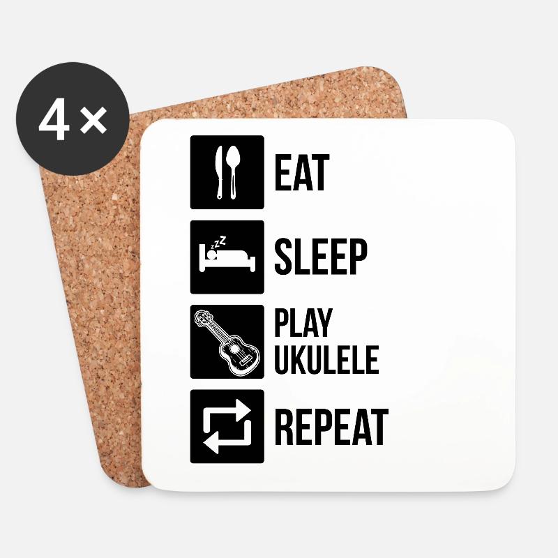 Ukulele Ukulele-Spieler Ukulelist - Untersetzer (4er-Set) - Weiß