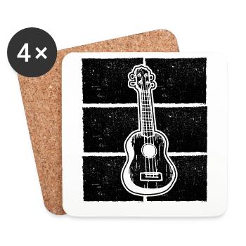 Ukulele Ukulele-Spieler Ukulelist - Untersetzer (4er-Set) - Weiß - Vorne