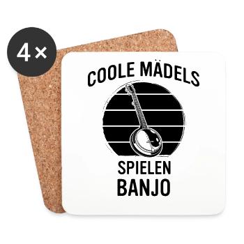 Banjo Banjospieler Banjoist - Untersetzer (4er-Set) - Weiß - Vorne