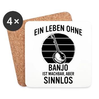 Banjo Banjospieler Banjoist - Untersetzer (4er-Set) - Weiß - Vorne