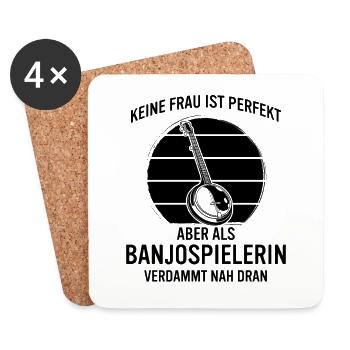Banjo Banjospieler Banjoist - Untersetzer (4er-Set) - Weiß - Vorne