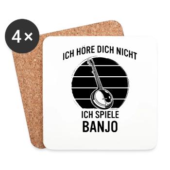 Banjo Banjospieler Banjoist - Untersetzer (4er-Set) - Weiß - Vorne