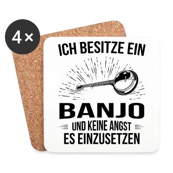 Banjo Banjospieler Banjoist - Untersetzer (4er-Set) - Weiß - Vorne