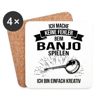 Banjo Banjospieler Banjoist - Untersetzer (4er-Set) - Weiß - Vorne