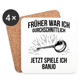 Banjo Banjospieler Banjoist - Untersetzer (4er-Set) - Weiß - Vorne