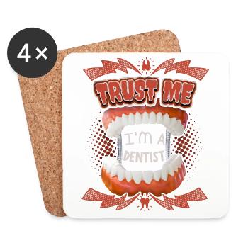 Dentist, funny saying with teeth - Coasters (set of 4) - white - Front