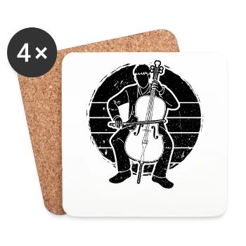 Violoncelliste violoncelliste - Dessous de verre (lot de 4) - blanc - Devant