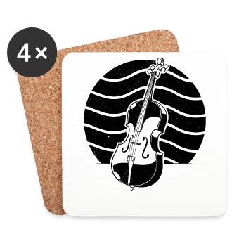 Violoncelliste violoncelliste - Dessous de verre (lot de 4) - blanc - Devant