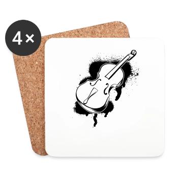 Violoncelliste, violoncelliste - Dessous de verre (lot de 4) - blanc - Devant