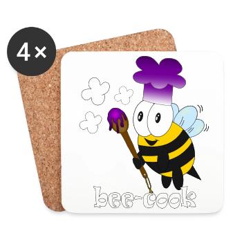 bee Cook - Untersetzer (4er-Set) - Weiß - Vorne