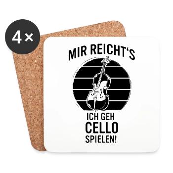 Cello Cellospieler Cellist - Untersetzer (4er-Set) - Weiß - Vorne