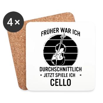 Cello Cellospieler Cellist - Untersetzer (4er-Set) - Weiß - Vorne