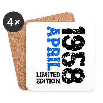1958 avril édition limitée cadeau d’anniversaire - Dessous de verre (lot de 4) - blanc - Devant