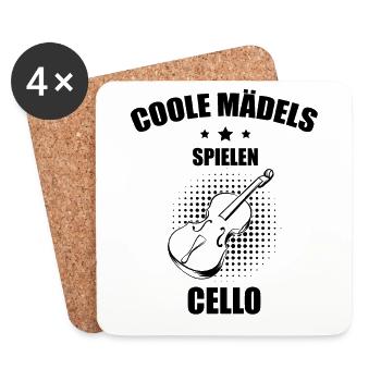 Cello Cellospieler Cellist - Untersetzer (4er-Set) - Weiß - Vorne