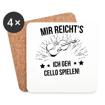 Cello Cellospieler Cellist - Untersetzer (4er-Set) - Weiß - Vorne