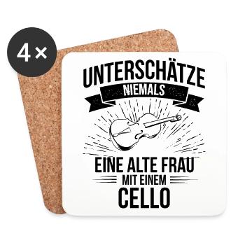 Cello Cellospieler Cellist - Untersetzer (4er-Set) - Weiß - Vorne