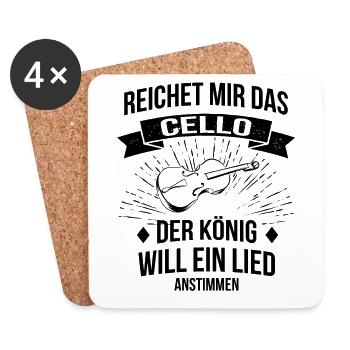 Cello Cellospieler Cellist - Untersetzer (4er-Set) - Weiß - Vorne