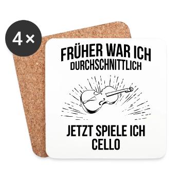 Cello Cellospieler Cellist - Untersetzer (4er-Set) - Weiß - Vorne