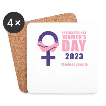 International Women's Day 8 March #EmbraceEquity - Coasters (set of 4) - white - Front