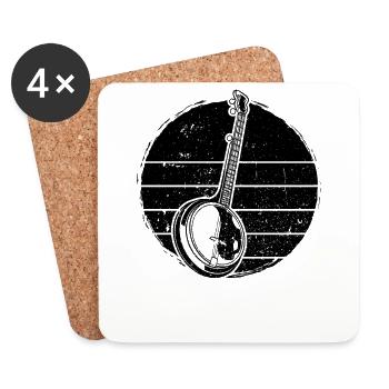 Banjo Banjospieler Banjoist - Untersetzer (4er-Set) - Weiß - Vorne