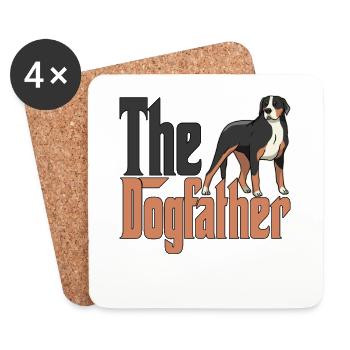 Chien de montagne suisse Papa Dogfather Chiens Papa Fa - Dessous de verre (lot de 4) - blanc - Devant
