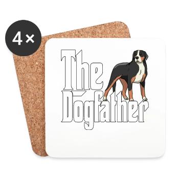 Chien de montagne suisse Papa Dogfather Chiens Papa Fa - Dessous de verre (lot de 4) - blanc - Devant