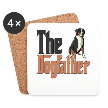 Chien de montagne suisse Papa Dogfather Chiens Papa Fa - Dessous de verre (lot de 4) - blanc - Devant