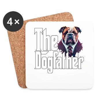 Bulldog Dog Dad Dogfather Dogs Daddy Father Rottie - Dessous de verre (lot de 4) - blanc - Devant