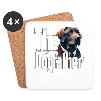 Labrador Retriever Chien Papa Dogfather Chiens Papa Fa - Dessous de verre (lot de 4) - blanc - Devant