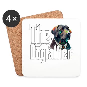 Labrador Retriever Chien Papa Dogfather Chiens Papa Fa - Dessous de verre (lot de 4) - blanc - Devant