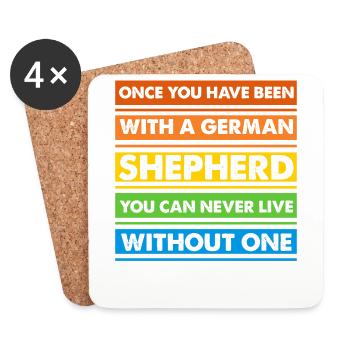 Berger allemand - Dessous de verre (lot de 4) - blanc - Devant