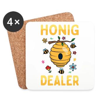 Honig Dealer Bienenzüchter Bienenflüsterer Bienen - Untersetzer (4er-Set) - Weiß - Vorne