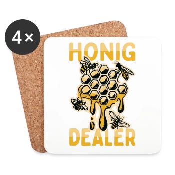 Honig Dealer Bienenzüchter Bienenflüsterer Bienen - Untersetzer (4er-Set) - Weiß - Vorne