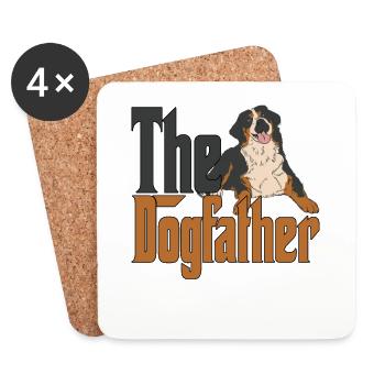 Bouvier Bernois Chien Papa Dogfather Chiens PapaB - Dessous de verre (lot de 4) - blanc - Devant