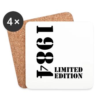1984 édition limitée anniversaire cadeau femme mari - Dessous de verre (lot de 4) - blanc - Devant