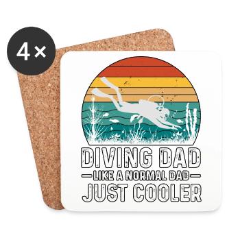 Diving Dad Like A Scuba Diving Father's Day - Coasters (set of 4) - white - Front
