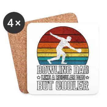 Bowling Dad wie ein normaler Bowling Vatertag - Untersetzer (4er-Set) - Weiß - Vorne