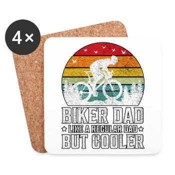 Mountain Biking Dad Like A Regular Dad But Cooler - Coasters (set of 4) - white - Front