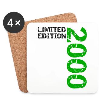2000 Limited Edition Geburtstag Geschenk Frau Mann - Untersetzer (4er-Set) - Weiß - Vorne