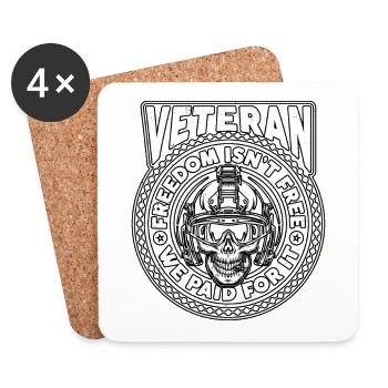 Veteran Freedom Isn't Free We Military Veteran - Coasters (set of 4) - white - Front