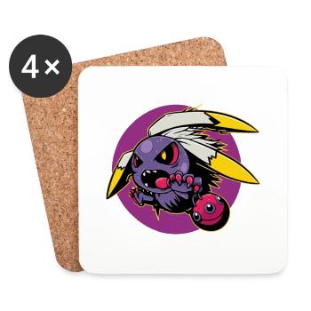 Monster Crash - Cool purple monster - Coasters (set of 4) - white - Front
