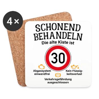30. Geburtstag Schonend Behandeln Alte Kiste 30 - Untersetzer (4er-Set) - Weiß - Vorne
