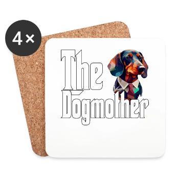 Teckel Chien Maman Chienne Chiens Maman Rottie - Dessous de verre (lot de 4) - blanc - Devant