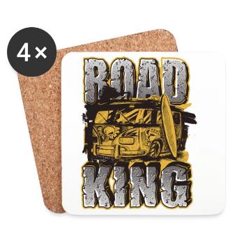 Road King Auto Tour - Coasters (set of 4) - white - Front