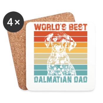 World's best Dalmatian Dad - Untersetzer (4er-Set) - Weiß - Vorne