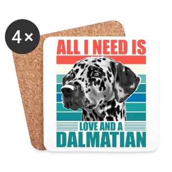 All I need is Love and a Dalmatian - Untersetzer (4er-Set) - Weiß - Vorne
