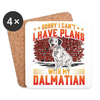 Désolé je ne peux pas j’ai des projets avec mon dalmatien - Dessous de verre (lot de 4) - blanc - Devant