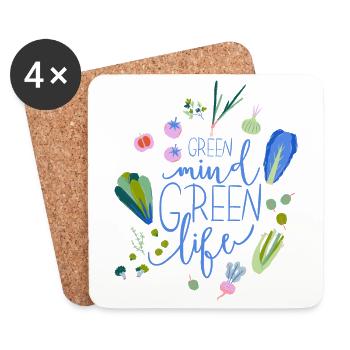 Green Mind Green Life - Untersetzer (4er-Set) - Weiß - Vorne