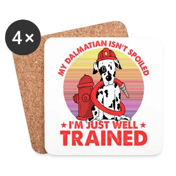 Mon dalmatien n’est pas gâté, je suis juste bien entraîné - Dessous de verre (lot de 4) - blanc - Devant